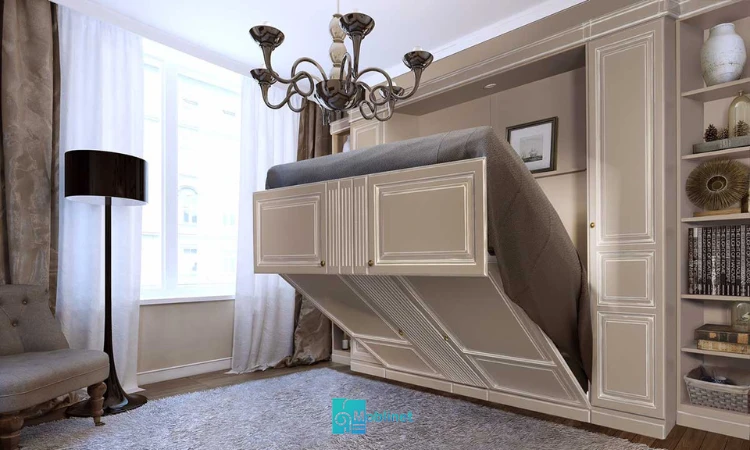 تصویر تخت خواب تاشو دیواری