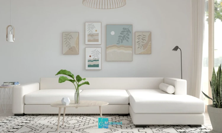 تصویر دکور خانه با رنگ های سفید و کرمی